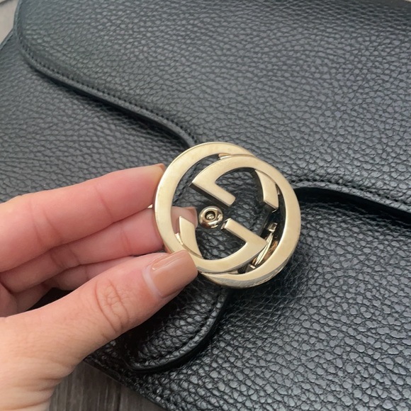 Gucci interlocking black w/ gold hardware double GG - Picture 5 of 15